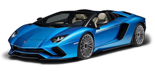 Lamborghini Aventador blau Mietwagen Animation