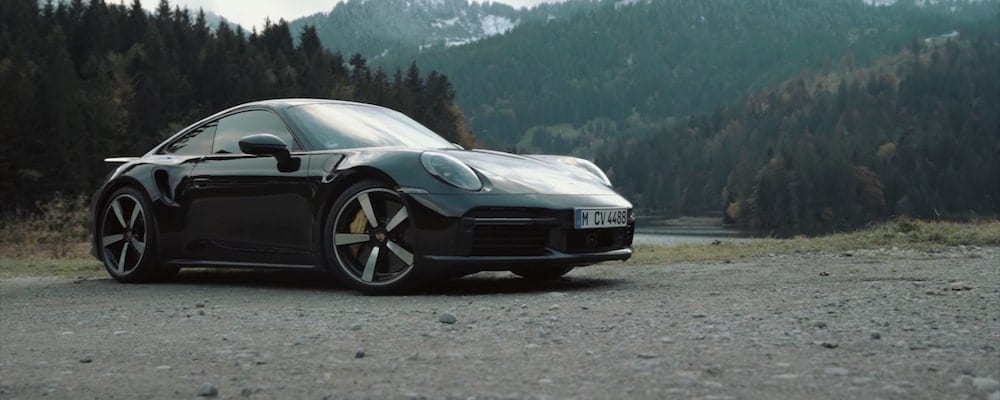Porsche 911 turbo seitenansicht schwarz