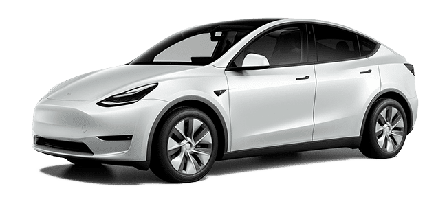 Tesla Model Y weiss Mietwagen Animation