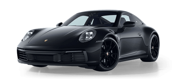 Porsche 911 Coupe schwarz Mietwagen Animation