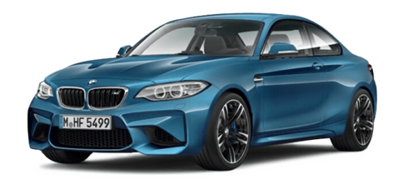 BMW M2 blau Mietwagen F87 Animation