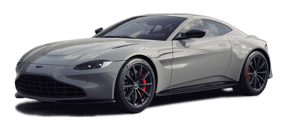 Aston Martin Vantage grau Mietwagen Animation