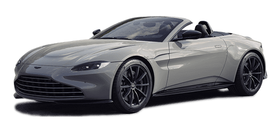 Aston Martin Vantage raodster grau Mietwagen Animation