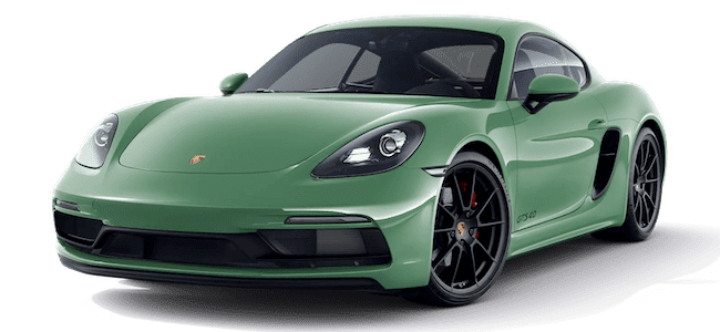 Porsche Cayman GTS gruen Mietwagen Animation
