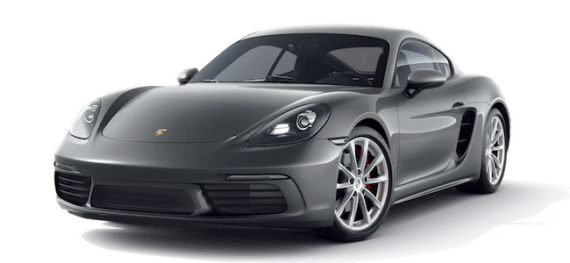 Porsche Cayman S Mietwagen in Achatgrau Animation