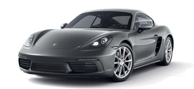 Porsche Cayman S Mietwagen in Achatgrau Animation